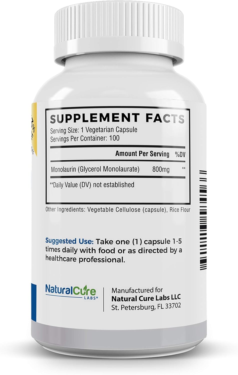 Bundle: Extra Strength Monolaurin 800mg + Clean L-Lysine 600mg by Natural Cure Labs