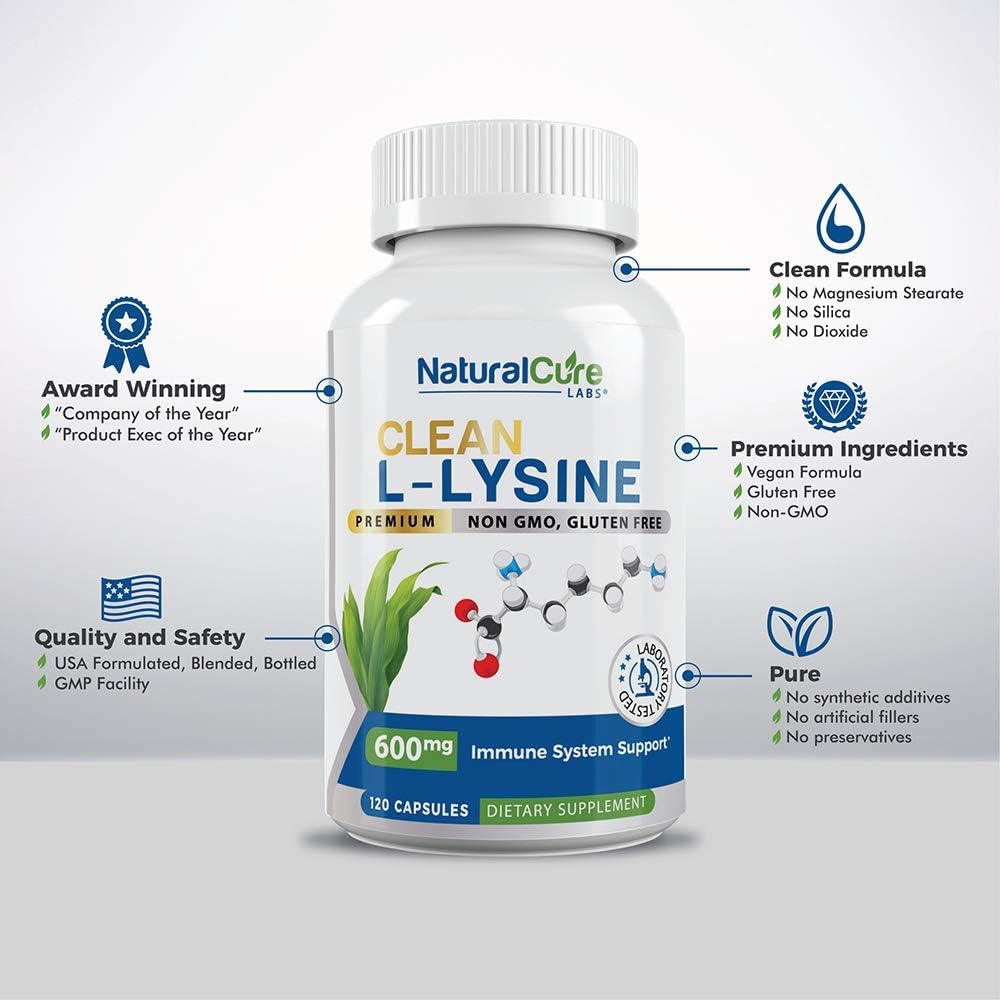 Bundle: Extra Strength Monolaurin 800mg + Clean L-Lysine 600mg by Natural Cure Labs