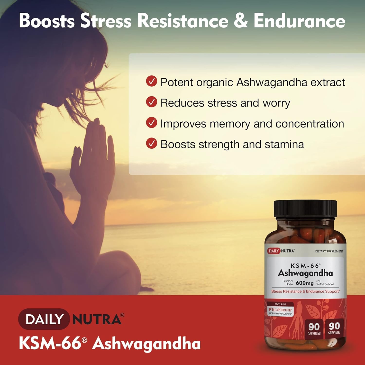 Bundle for Vitality & Energy: DailyNutra KSM 66 Ashwagandha, Bull Blend Complex, and Herbal T Formula (90 Capsules each)
