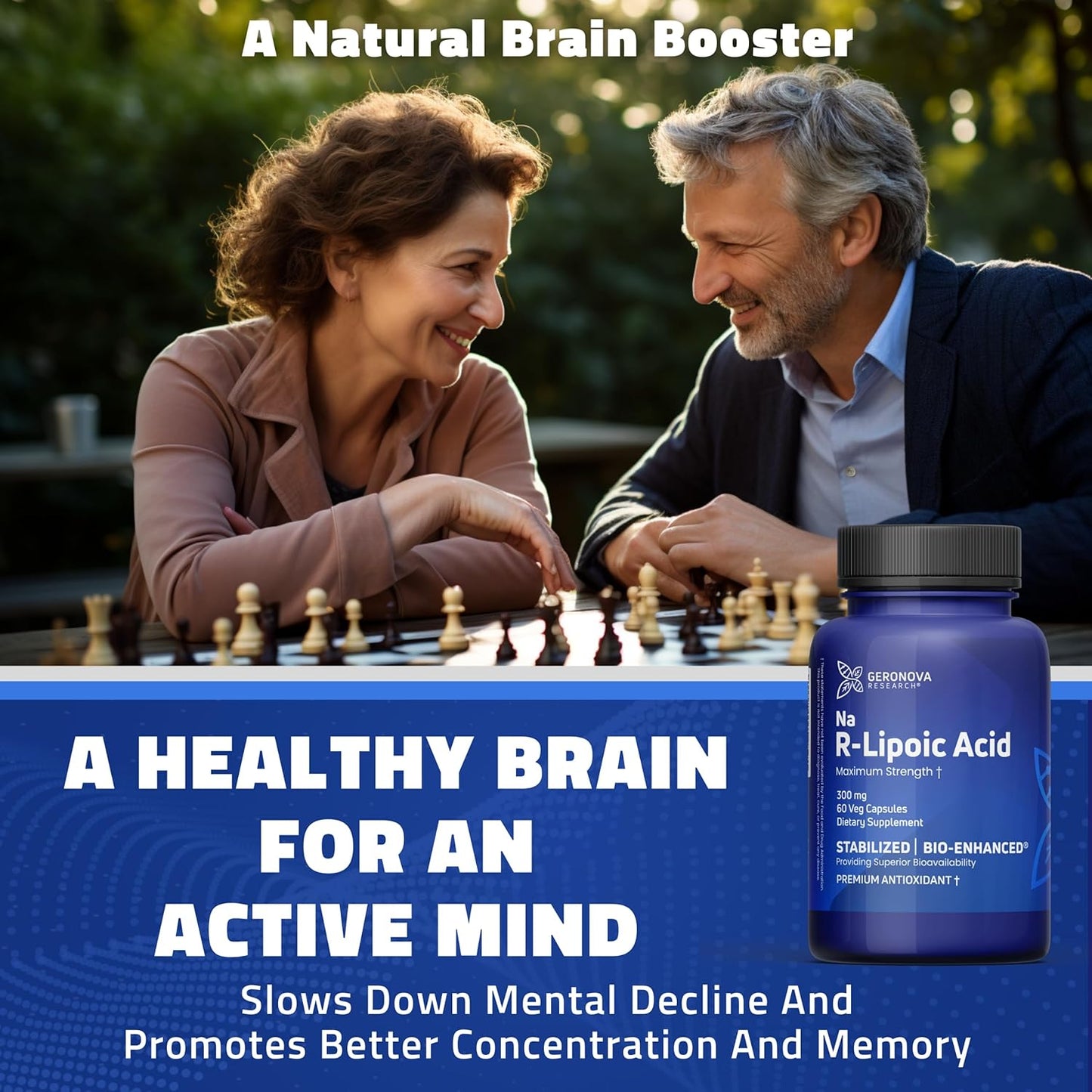 Bundle: Geronova Research R-Lipoic Acid 300mg Capsules & Bio-Enhanced Na R-Lipoic Acid 50g Powder