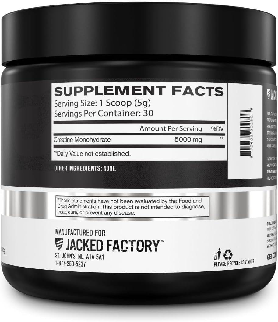 Bundle: Jacked Factory NITROSURGE Pre Workout & Creatine Monohydrate Powder - Grape & Unflavored, 30 Servings