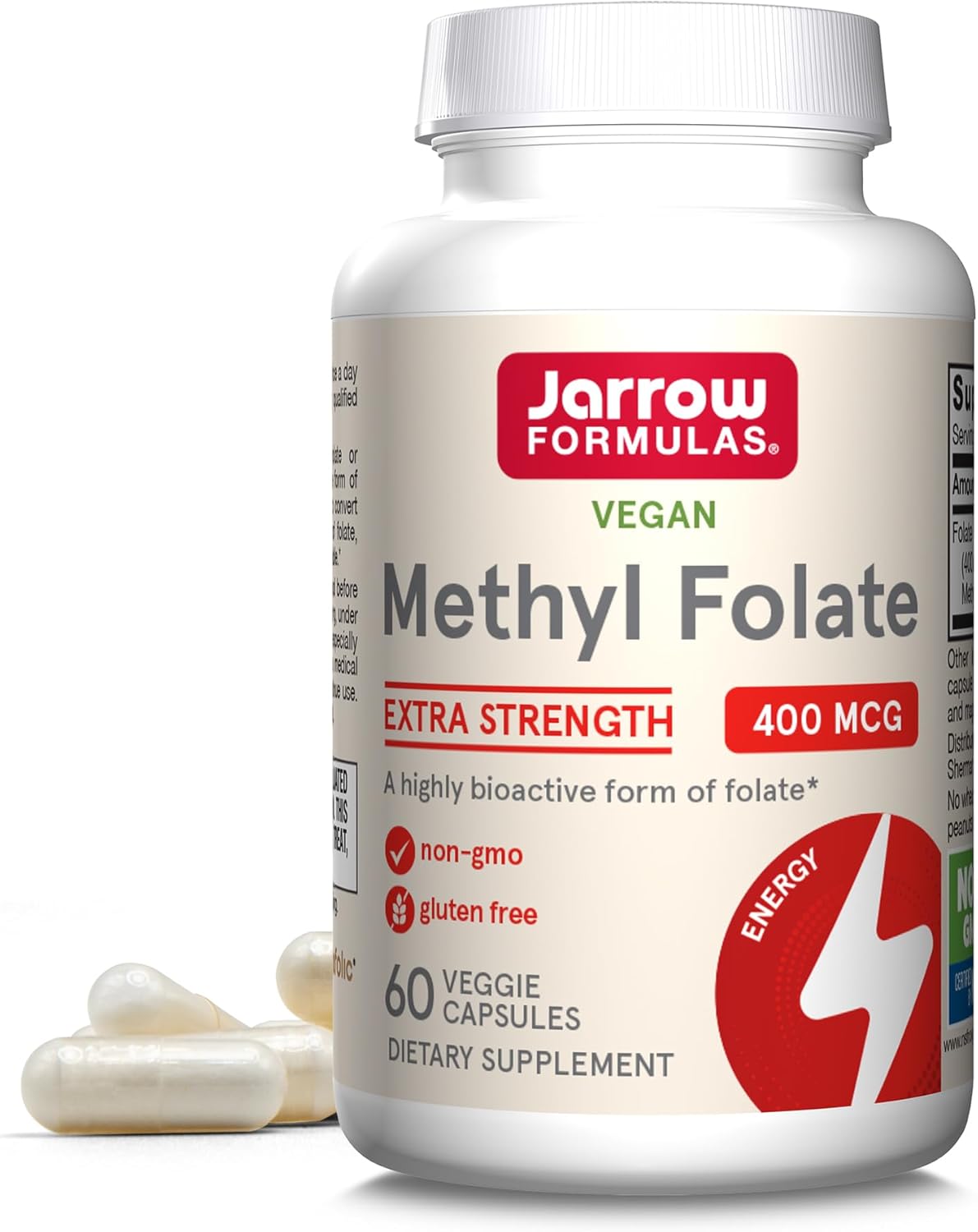 Bundle: Jarrow Formulas Curcumin 95 500mg & Methyl Folate 400mcg for Antioxidant & Heart Health - 120 & 60 Veggie Caps