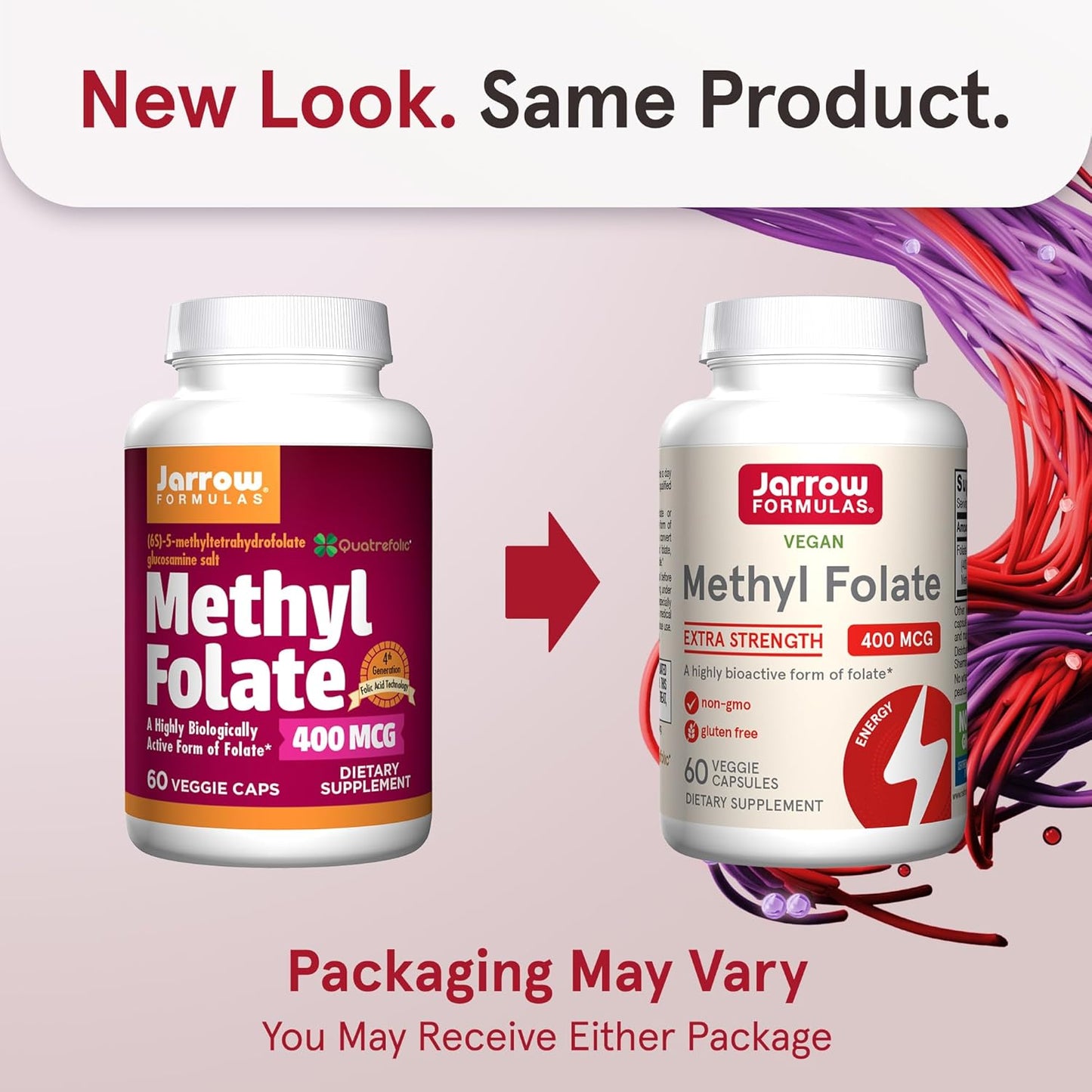 Bundle: Jarrow Formulas Curcumin 95 500mg & Methyl Folate 400mcg for Antioxidant & Heart Health - 120 & 60 Veggie Caps