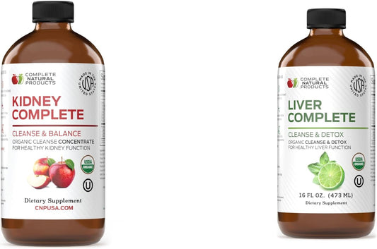 Bundle: Kidney Complete 12oz and Liver Complete 16oz - Natural Products for Complete Kidney and Liver Support