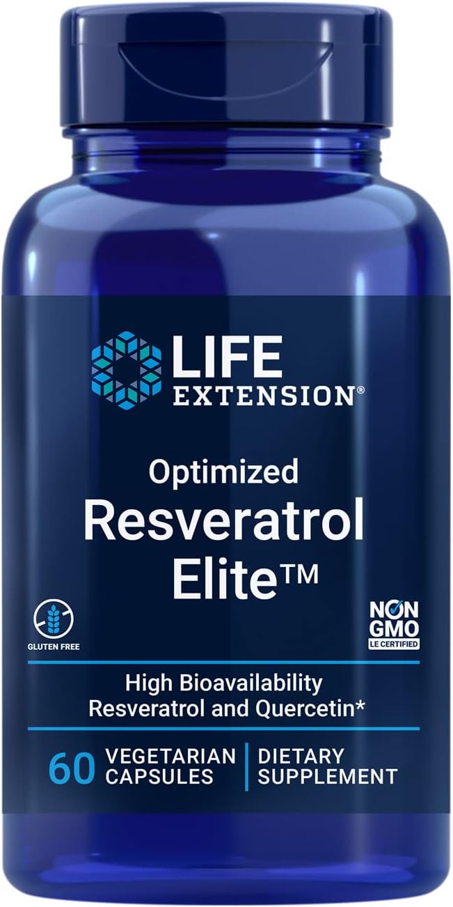 Bundle: Life Extension Optimized Resveratrol Elite 60 Capsules + Taurine 1000mg 90 Capsules