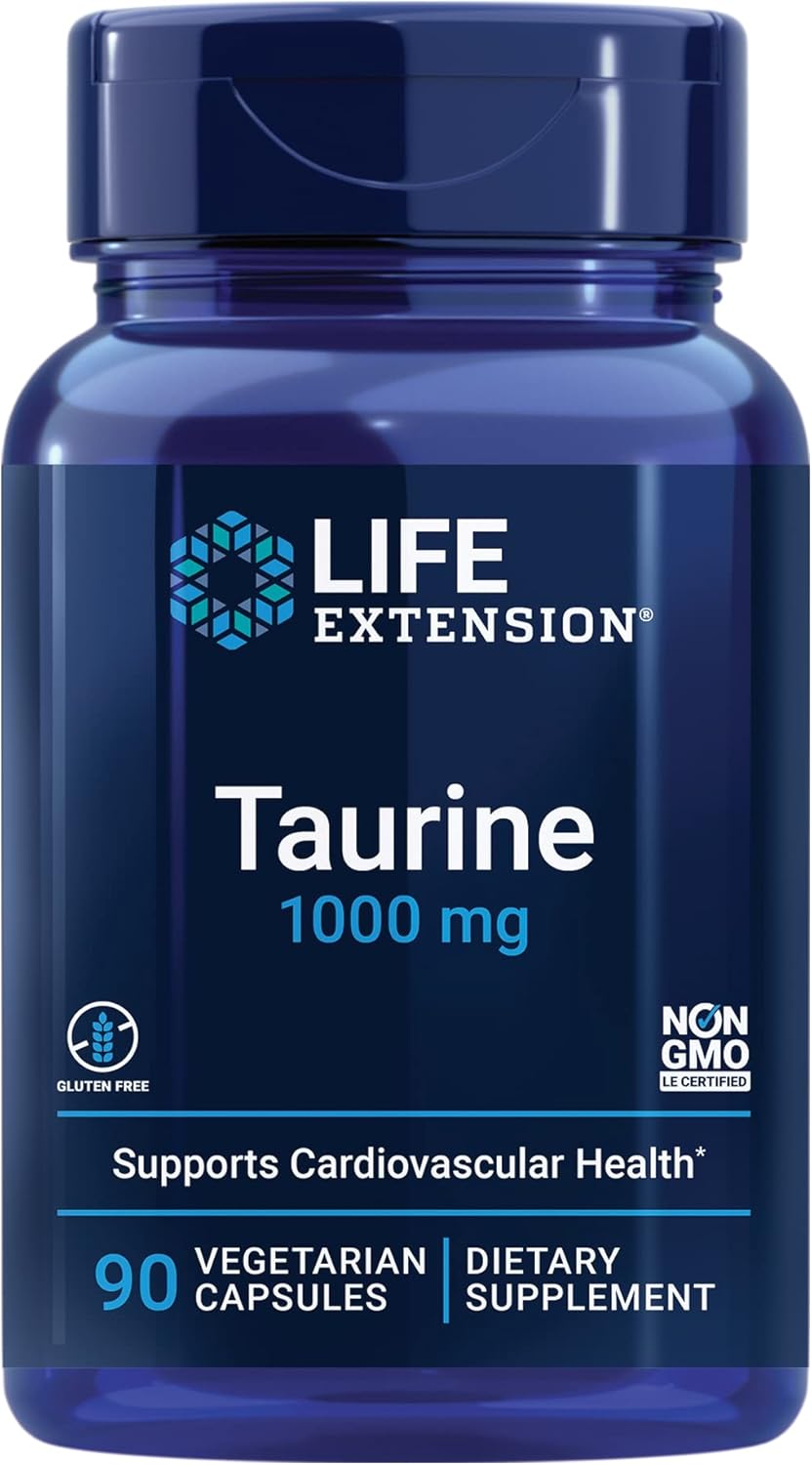 Bundle: Life Extension Taurine 1000mg & Sea-Iodine 60 Capsules Supplement for Health & Wellness