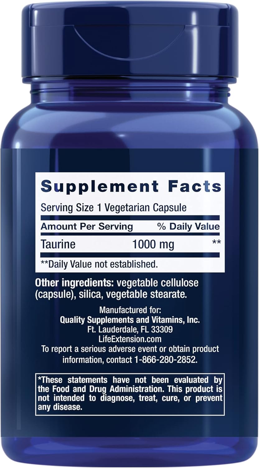 Bundle: Life Extension Taurine 1000mg & Sea-Iodine 60 Capsules Supplement for Health & Wellness
