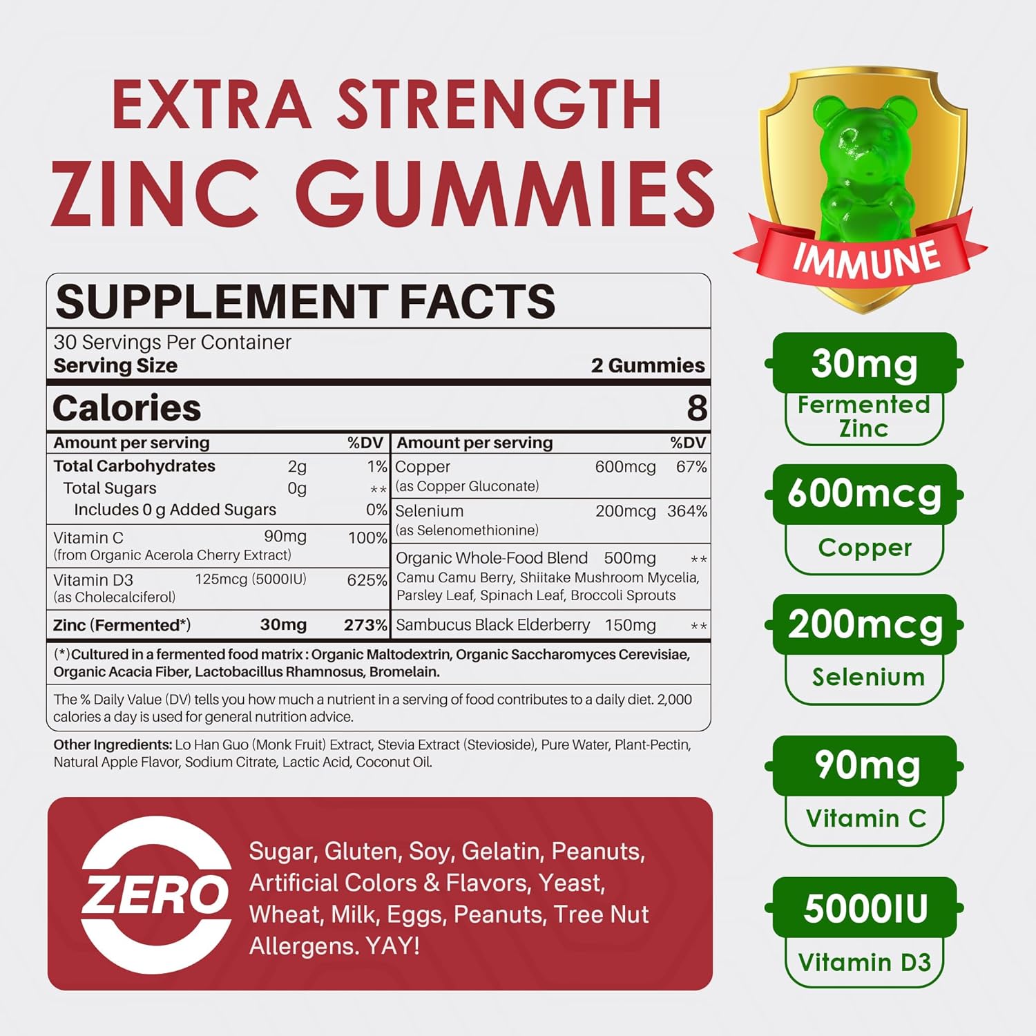 Bundle: LILICARE Sugar Free Zinc Gummies & Glucosamine Chondroitin Gummies - 4 Pack