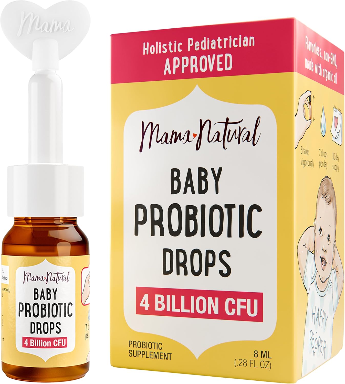 Bundle: Mama Natural Baby & Prenatal Probiotic Drops for Colic Relief, Gut Health, and Immunity Support