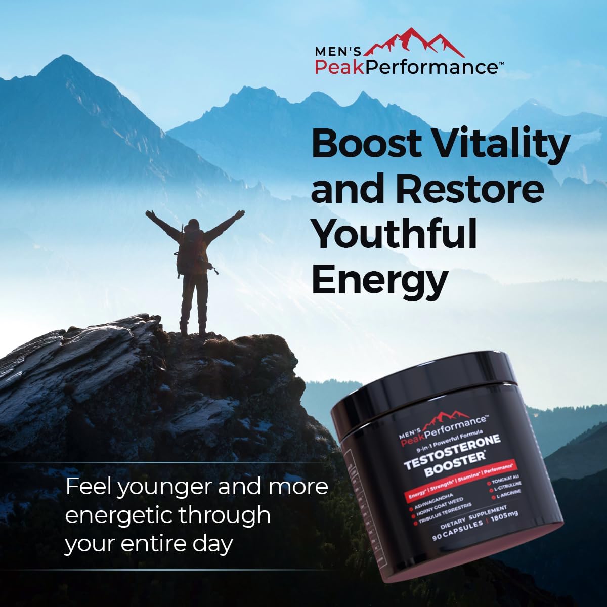 Bundle: Men's Strength & Stamina Enhancer & Lion's Mane Mushroom Capsules for Peak Performance & Vitality