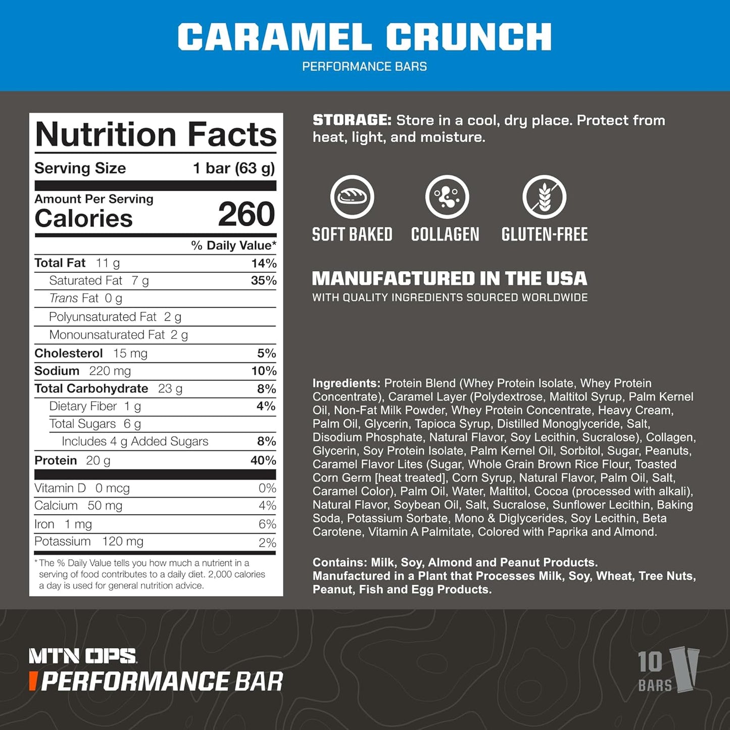 Bundle: MTN OPS Performance Bars in Caramel Crunch and Peanut Butter Bliss - Energy Bars for Optimal Performance and Taste