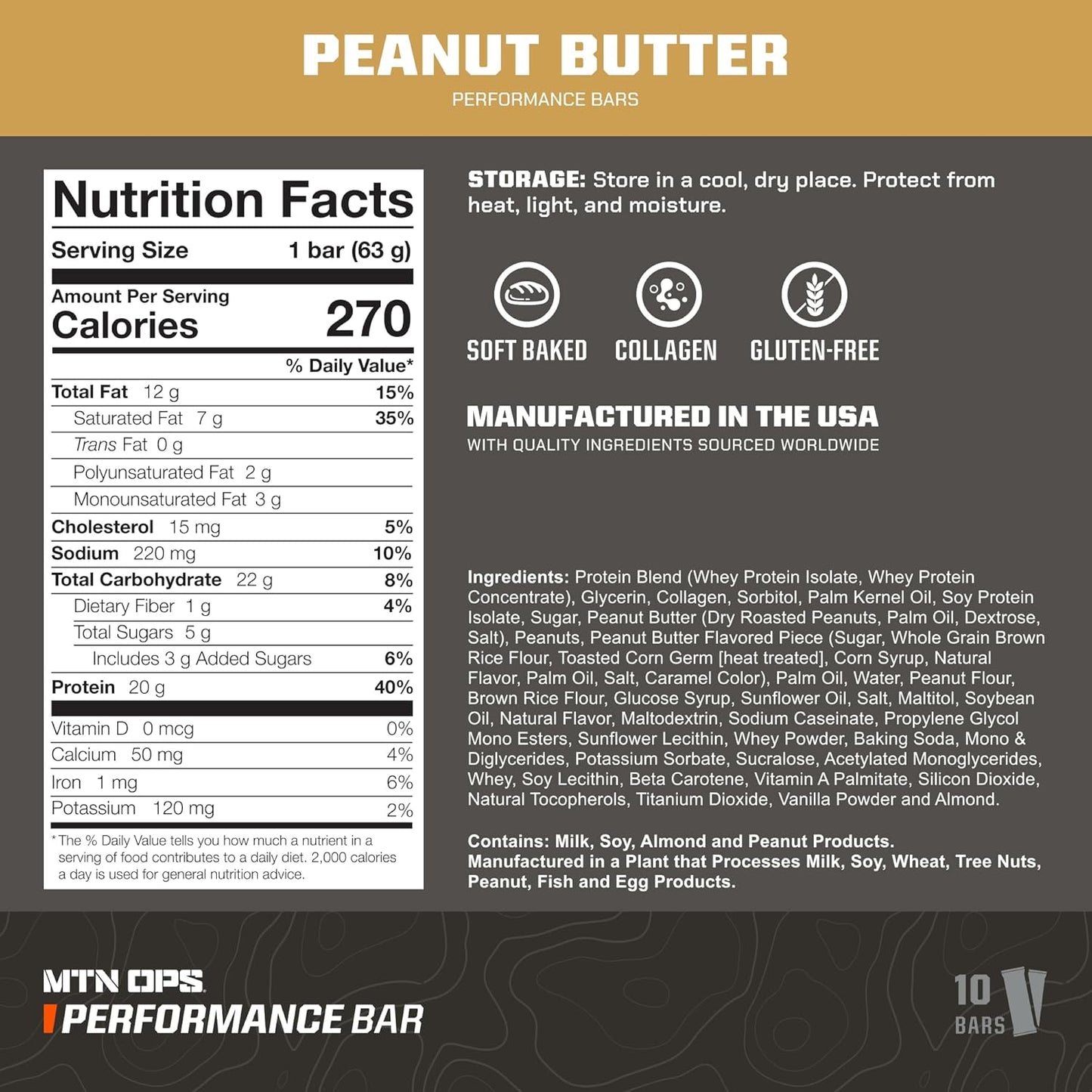 Bundle: MTN OPS Performance Bars in Caramel Crunch and Peanut Butter Bliss - Energy Bars for Optimal Performance and Taste