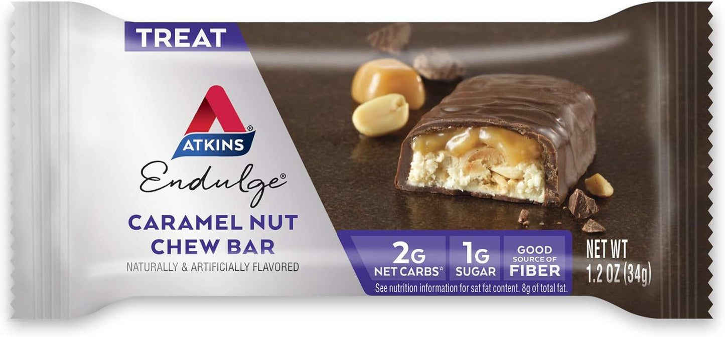 Bundle of 10 Atkins Endulge Chocolate Caramel Bars - Mousse & Nut Chew Flavors