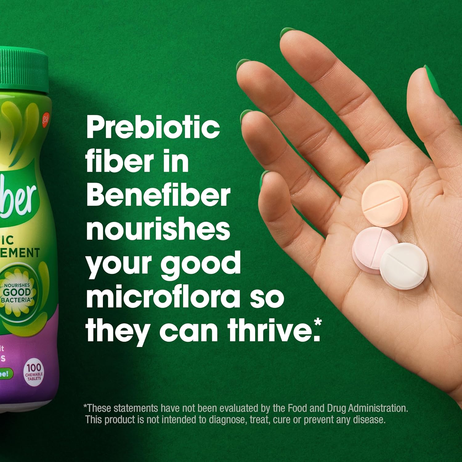 Bundle of Benefiber Chewable Prebiotic Fiber Tablets & Vitafusion Sugar-Free Fiber Gummies - Digestive Health Support - Assorted Flavors - 190 Count