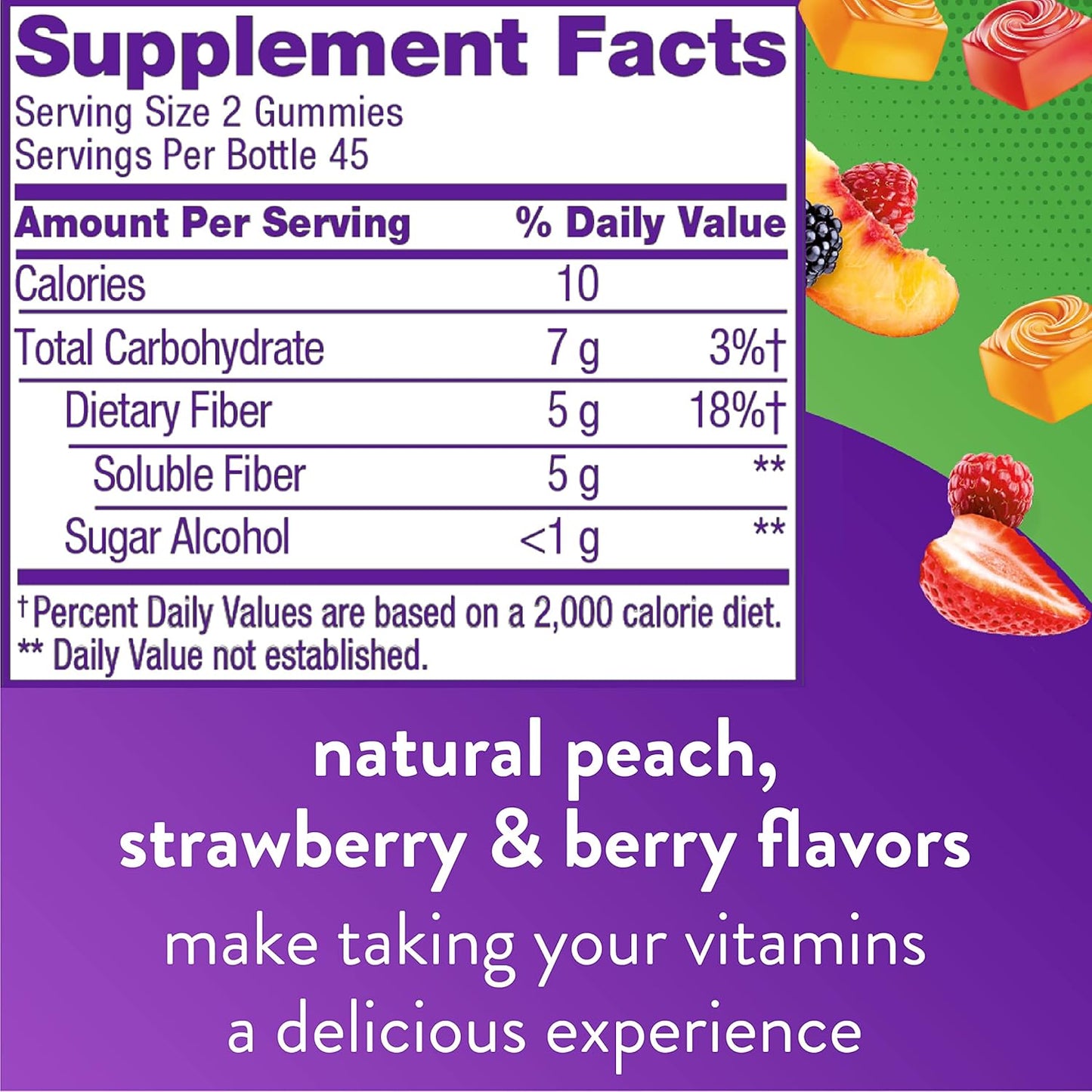 Bundle of Benefiber Chewable Prebiotic Fiber Tablets & Vitafusion Sugar-Free Fiber Gummies - Digestive Health Support - Assorted Flavors - 190 Count