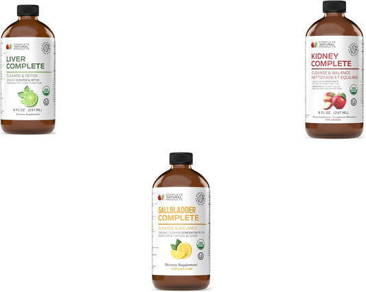 Bundle of Complete Natural Products Liver, Kidney, and Gallbladder Complete 8oz - Natural Support for Liver, Kidney, and Gallbladder Health