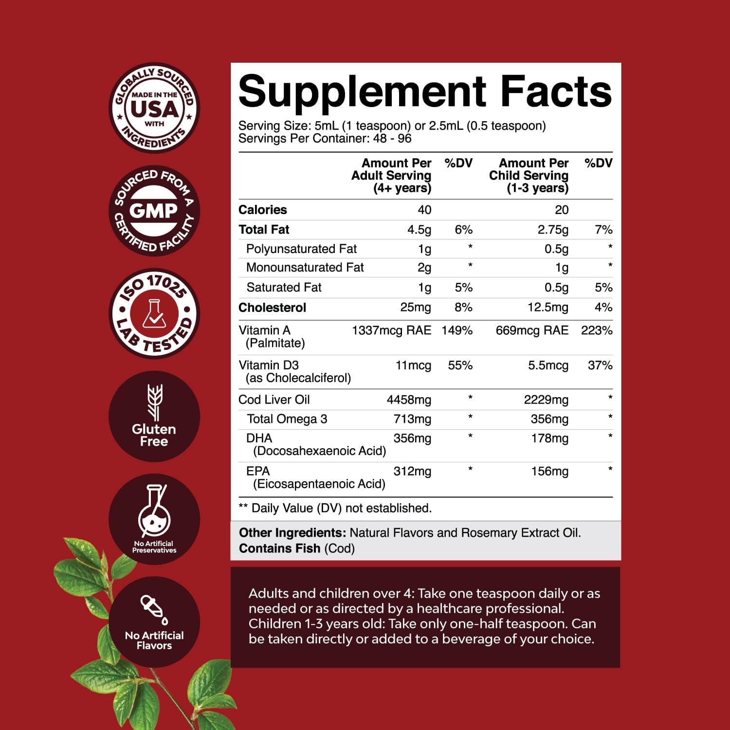 Bundle of Extra Strength Hawthorn Berry Capsules and Icelandic Cod Liver Oil Liquid for Heart and Digestive Health - Nordic Omega 3 Fish Oil Supplement for Adults and Kids