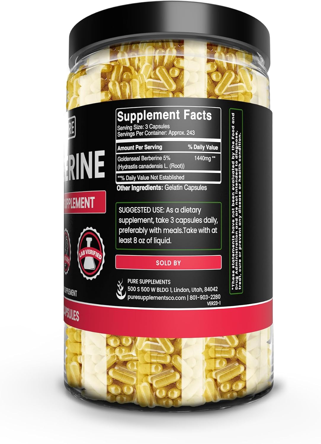 Bundle of Goldenseal Berberine & Bitter Melon Capsules, 730 Capsules, No Magnesium or Rice Fillers - Pure Original Ingredients