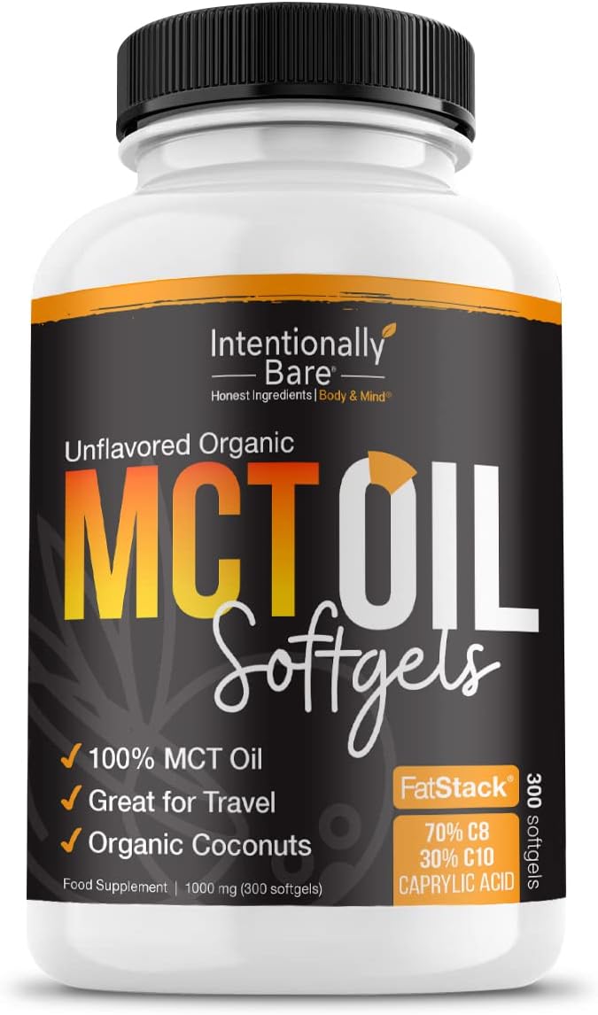 Bundle of Intentionally Bare MCT Oil Powder (50 Servings) and MCT Oil Capsules
