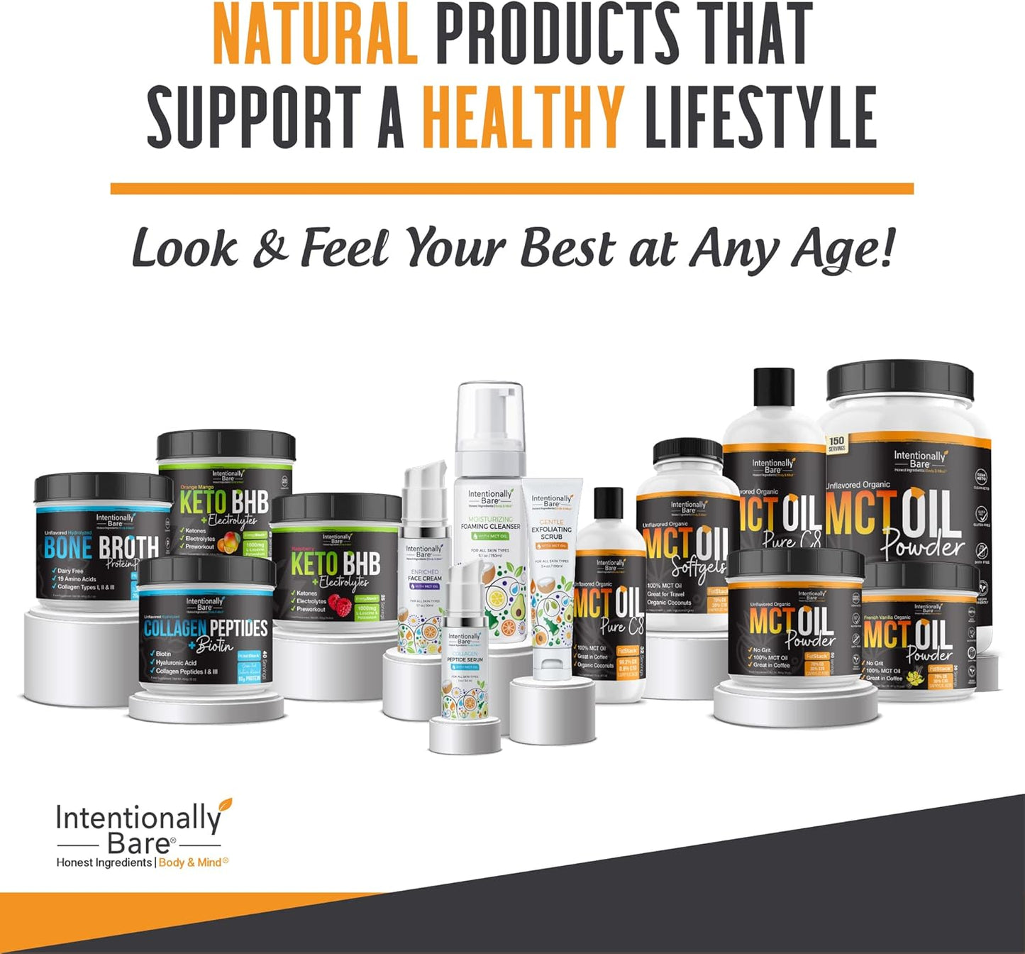 Bundle of Intentionally Bare MCT Oil Powder (50 Servings) and MCT Oil Capsules