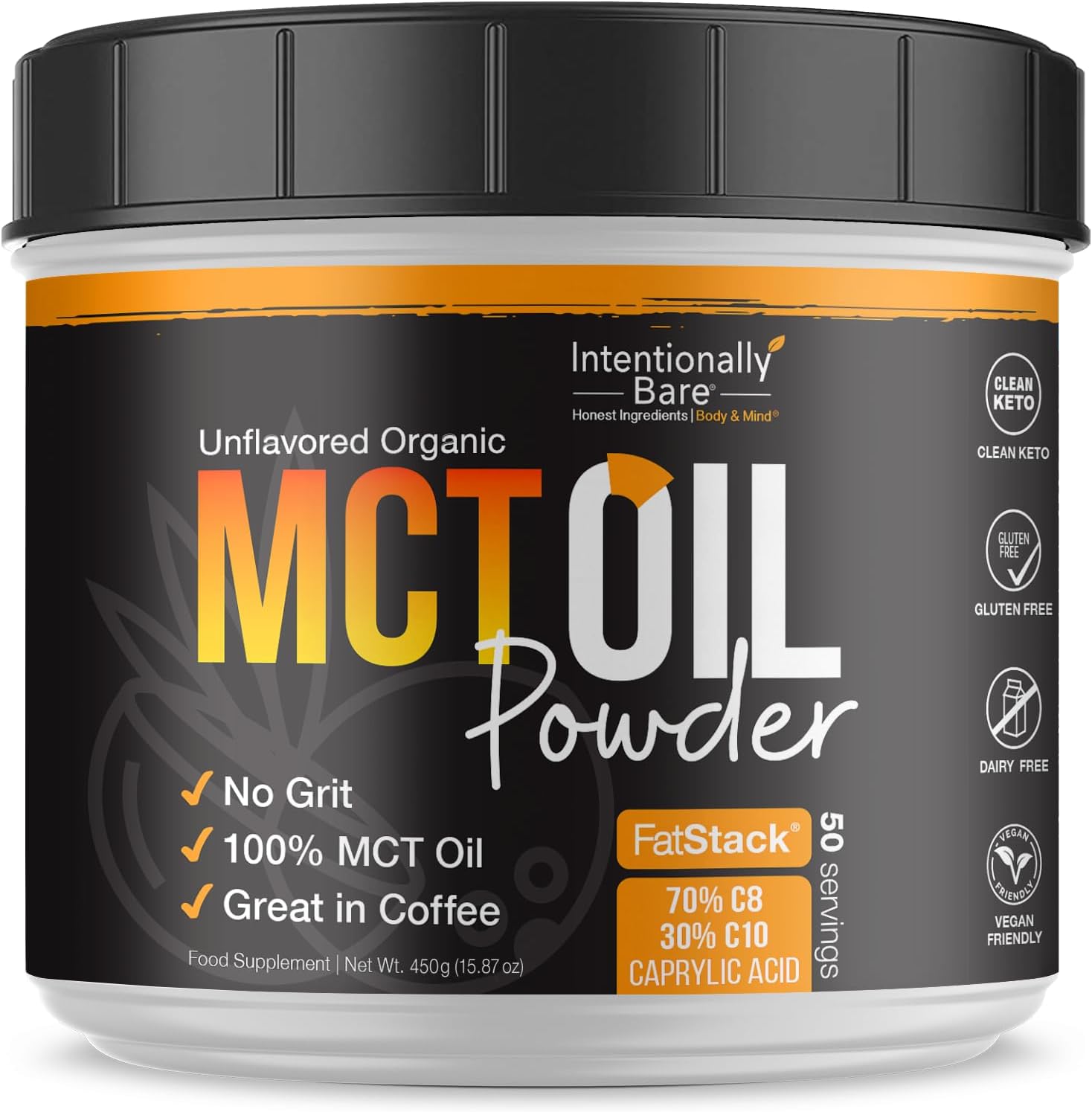 Bundle of Intentionally Bare MCT Oil Powder and Pure C8 MCT Oil