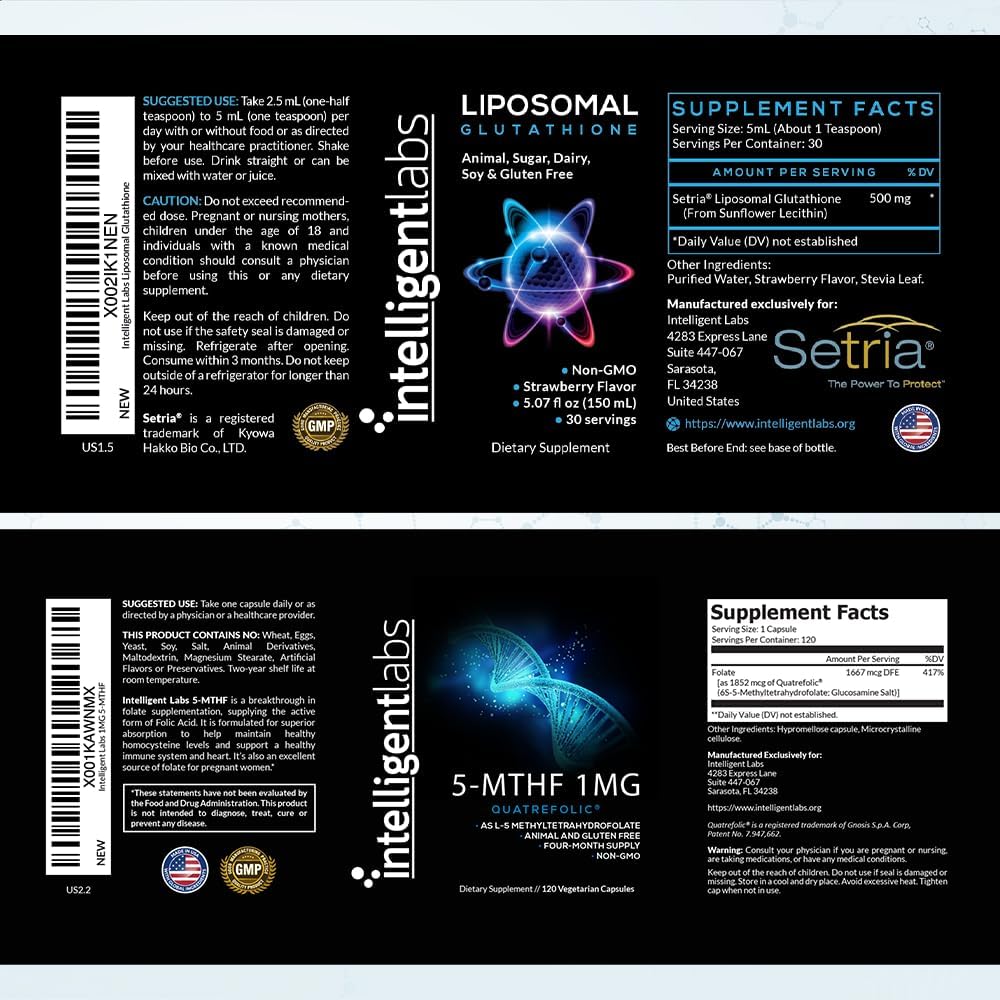 Bundle of Liposomal Glutathione and Quatrefolic Methylfolate for Methylation Support