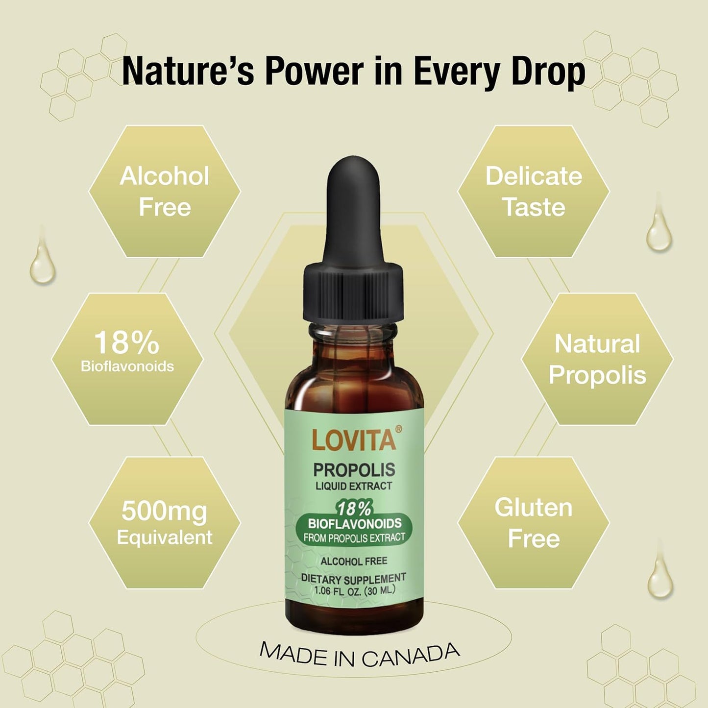 Bundle of Lovita Bee Propolis and Echinacea Liquid Nutrient Supplements for Immune Support