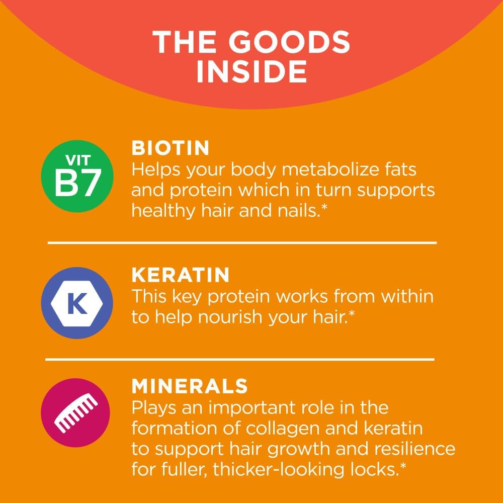 Bundle of OLLY Ultra Strength Hair, Extra Energy Gummies with Biotin, Keratin, Vitamin B12, CoQ10, Goji Berry - 30 and 60 Count