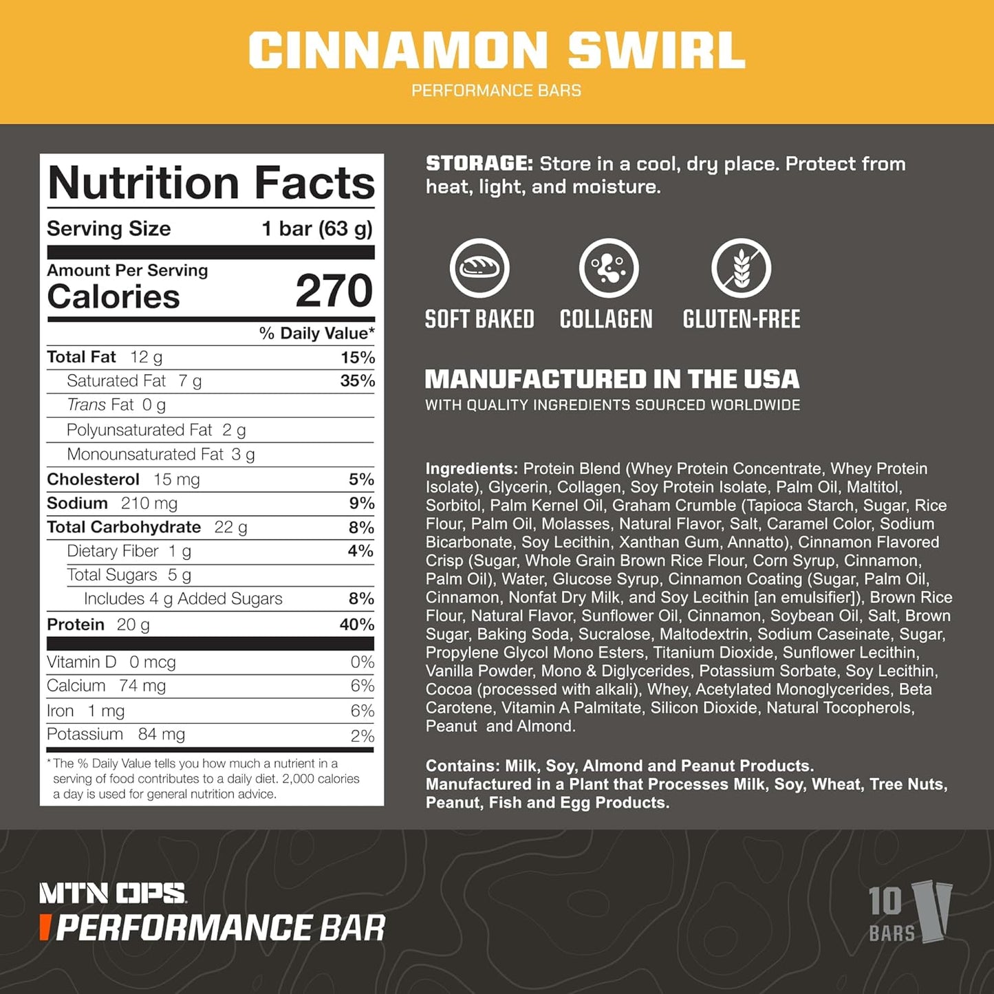 Bundle of Performance Bars in Caramel Crunch and Frosted Cinnamon Swirl Flavors for Energy and Nutrition Boost