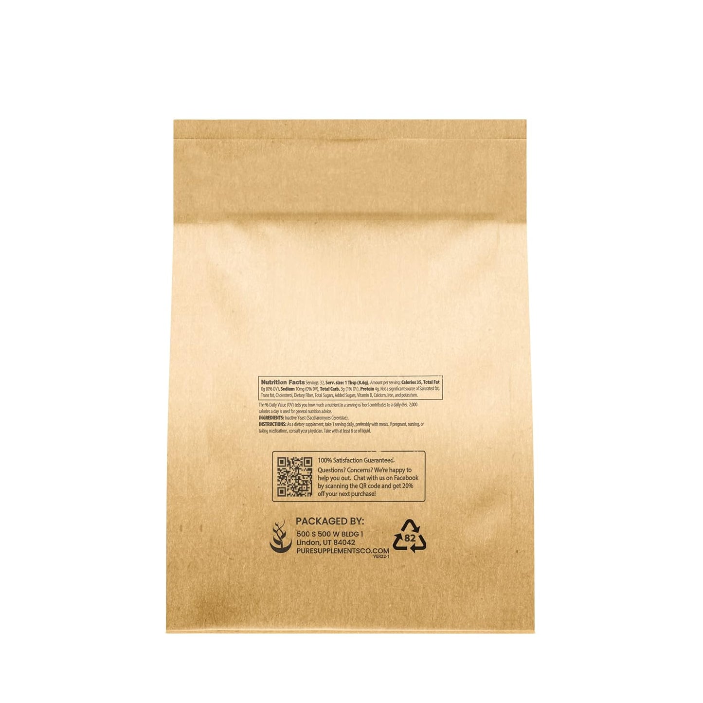 Bundle of Pure Brewer's Yeast and Calcium Citrate, 1 lb Each - No Additives or Fillers - Natural Ingredients Supplements