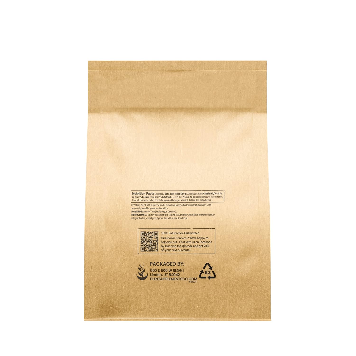 Bundle of Pure Brewer's Yeast and Calcium Citrate, 1 lb Each - No Additives or Fillers - Natural Ingredients Supplements