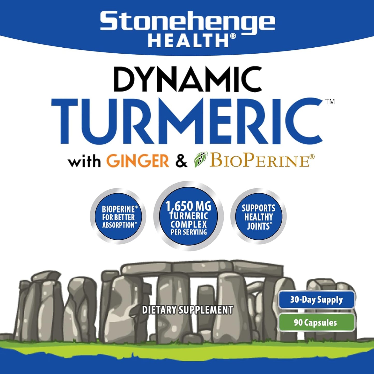 Bundle of Stonehenge Health Dynamic Nerve and Dynamic Turmeric Supplements for Comfort and Nerve Health