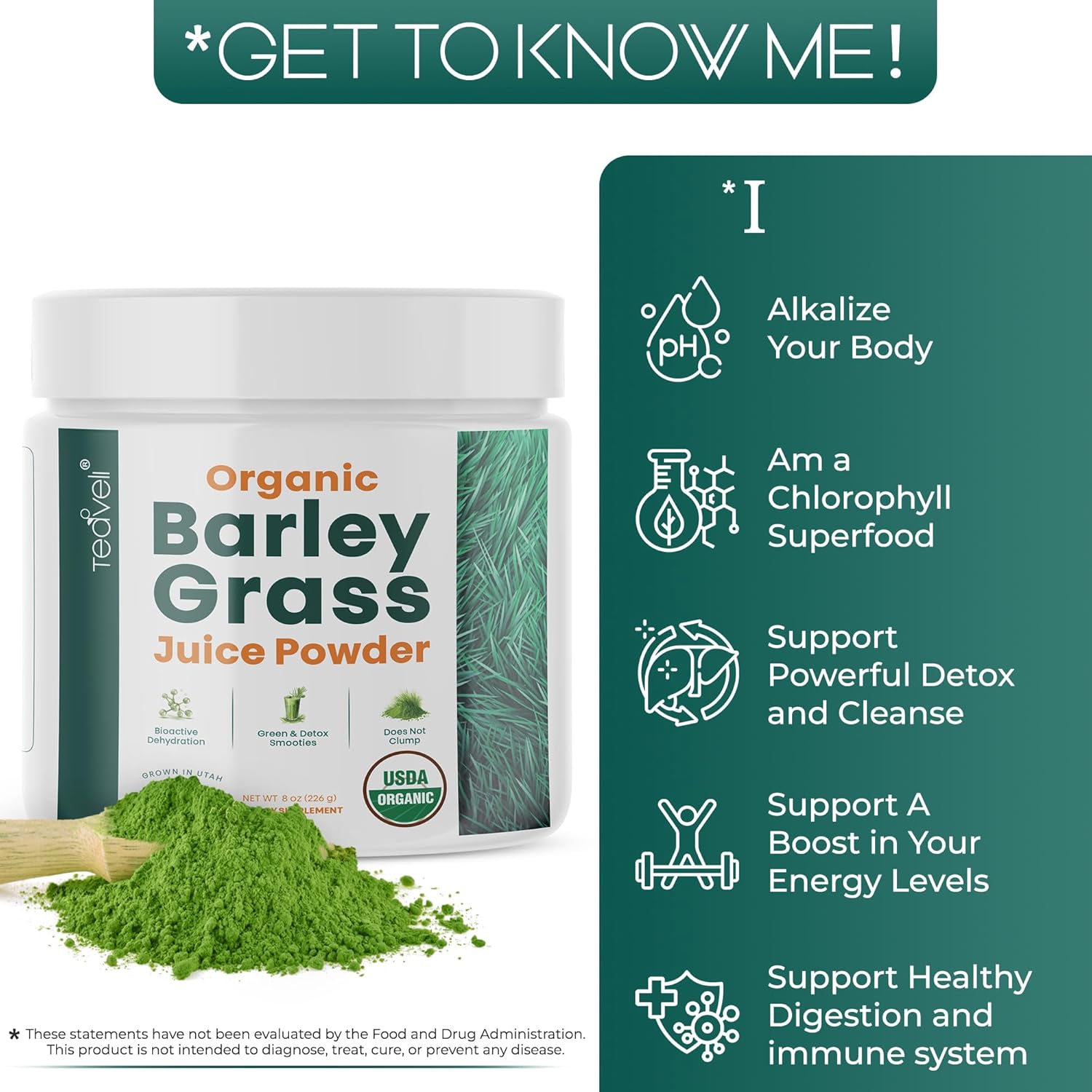Bundle of Teaveli Spirulina and Chlorella Capsules with Organic Barley Grass Juice Powder