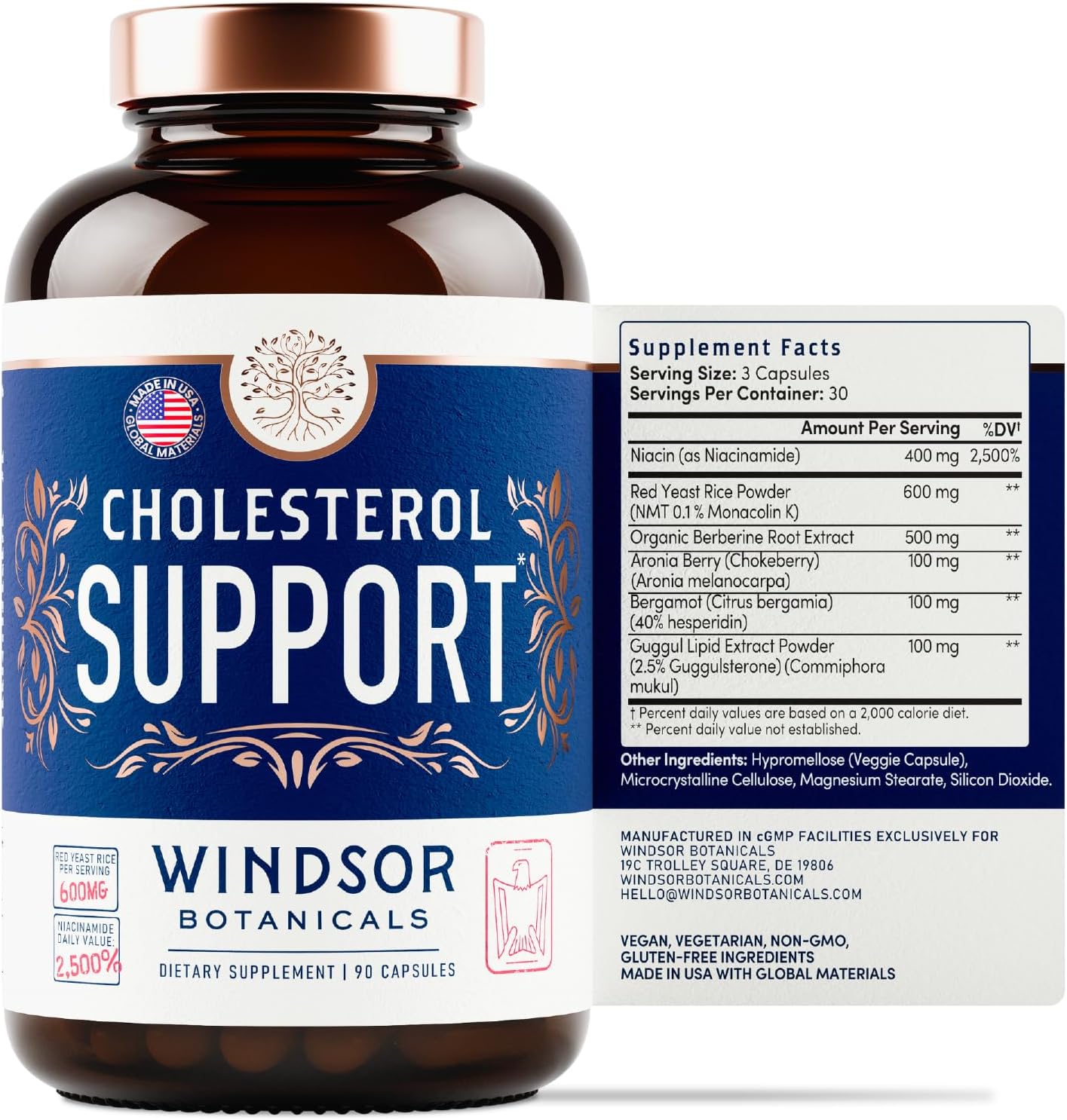 Bundle of Windsor Botanicals Cholesterol Support Supplements and Dental Probiotics for Fresh Breath