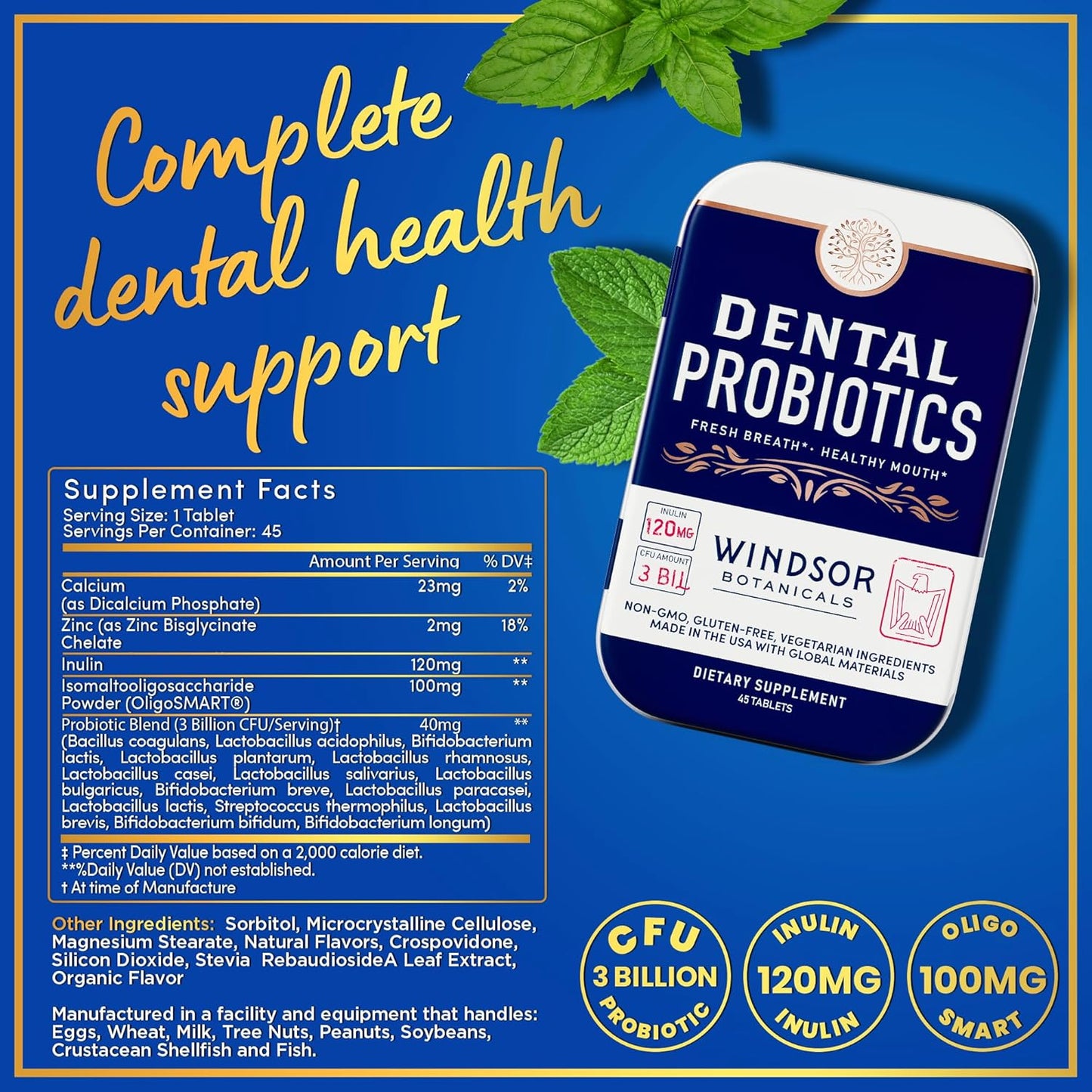 Bundle of Windsor Botanicals Cholesterol Support Supplements and Dental Probiotics for Fresh Breath