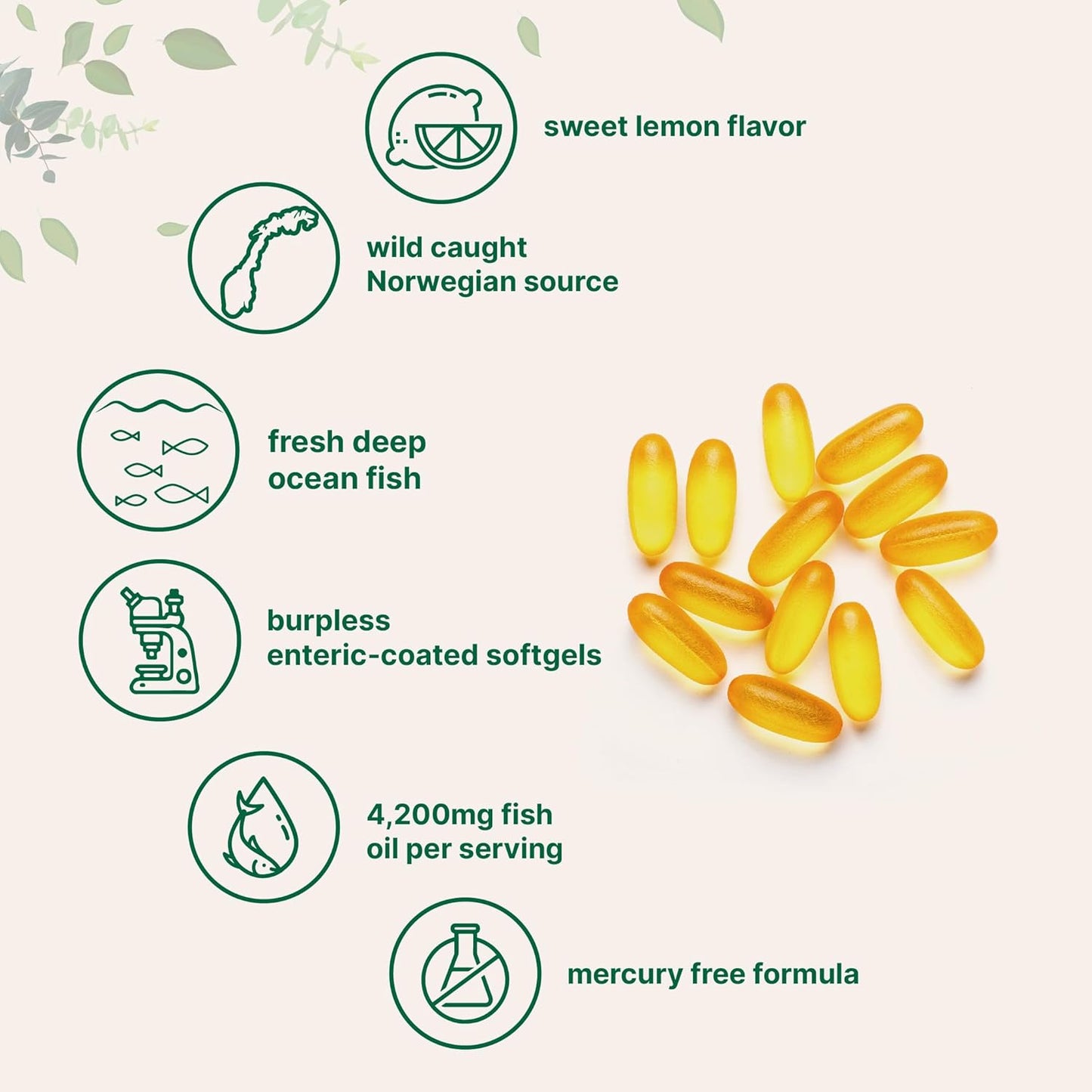 Bundle: Omega-3 Fish Oil Softgels & Inositol Powder - 2 Pack, Lemon Flavored, Wild-Caught Fish, Burpless - Women's Supplement