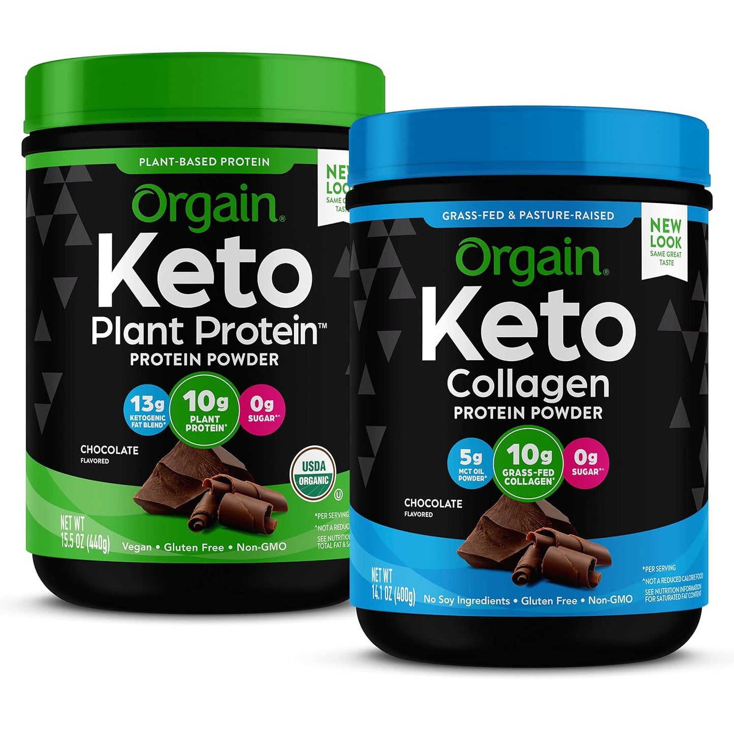 Bundle: Orgain Organic Keto Vegan Protein Powder & Collagen Protein Powder