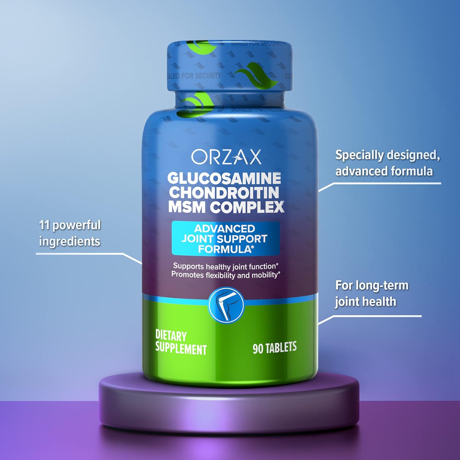 Bundle: ORZAX Saw Palmetto 2000mg Capsules + Glucosamine Chondroitin MSM Tablets - 120 Capsules + 90 Tablets