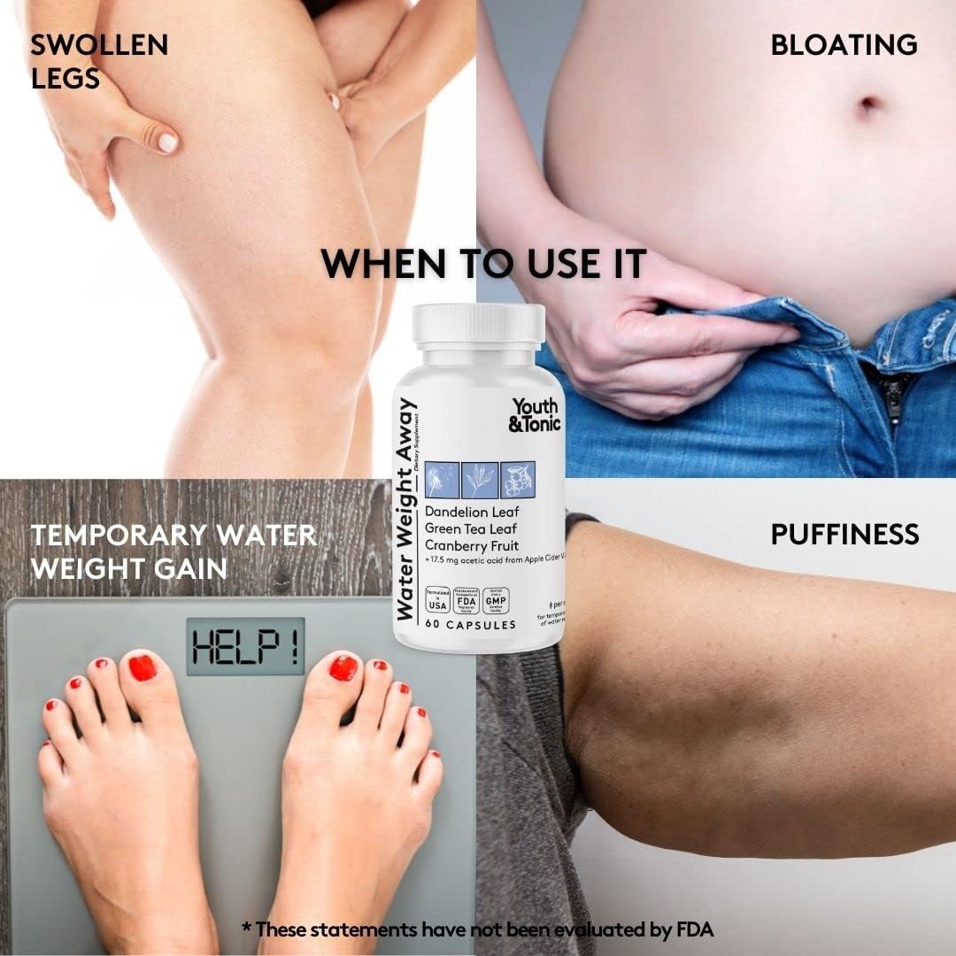 Bundle Pack for Gas and Bloating Support with Youth & Tonic Water Pills, Liquid Charcoal, and Digestive Enzymes