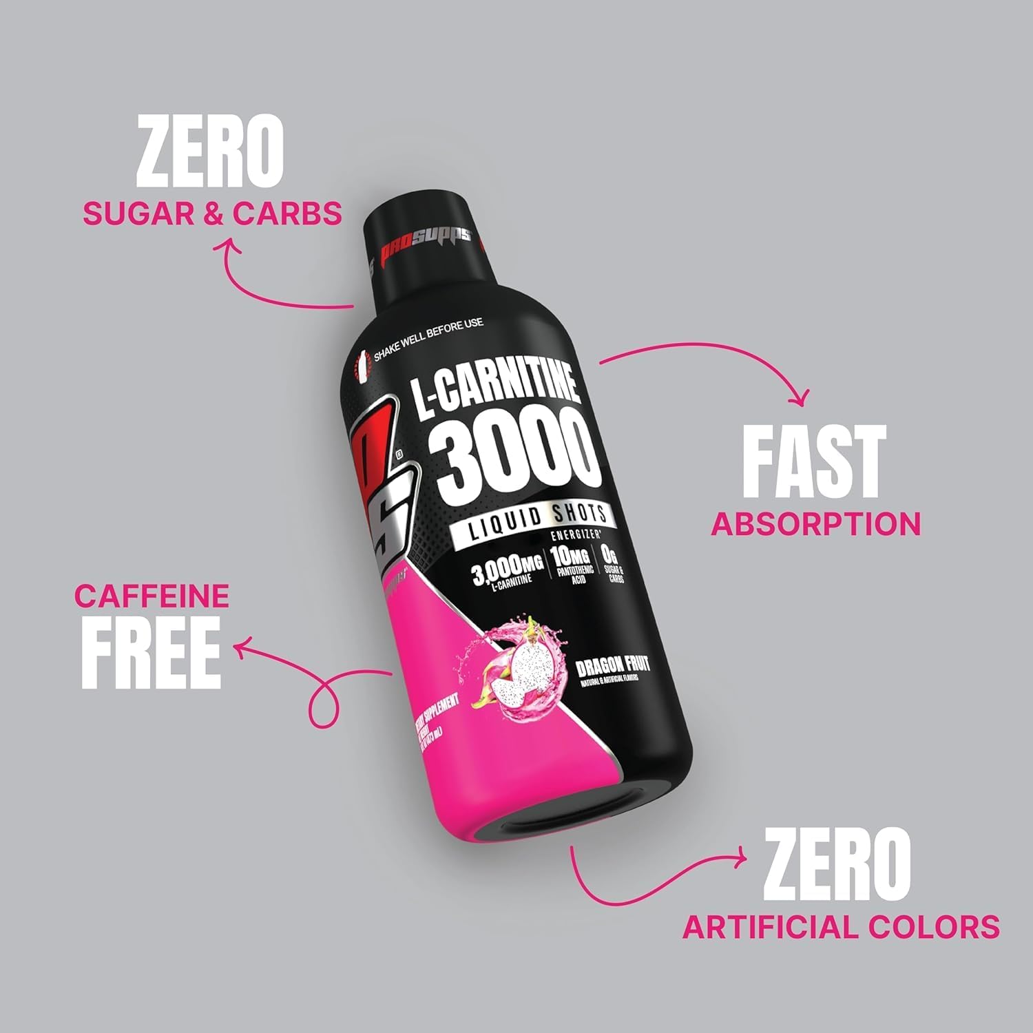 Bundle: PROSUPPS L-Carnitine 3000 & Amino23 Liquid Shots - Dragon Fruit & Citrus Punch Flavors