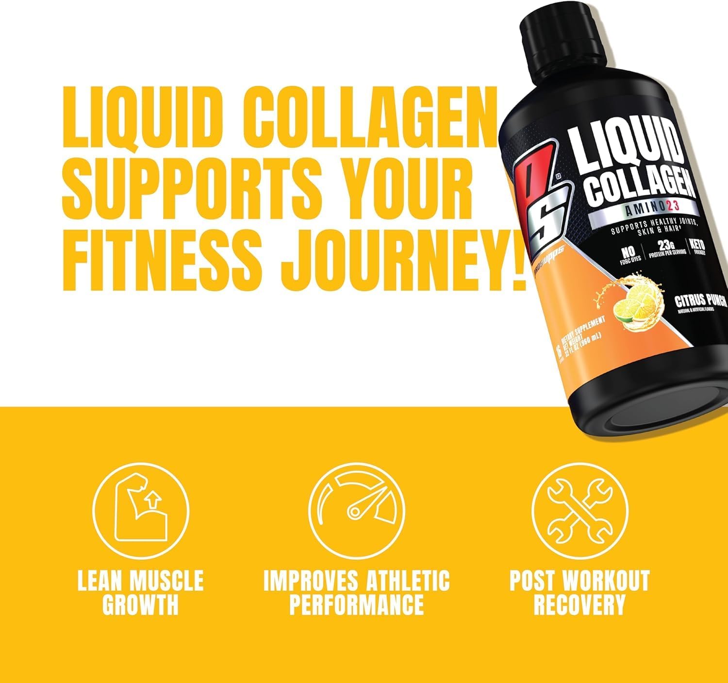 Bundle: PROSUPPS L-Carnitine 3000 Berry Liquid Shots & Amino23 Citrus Punch Collagen Shots