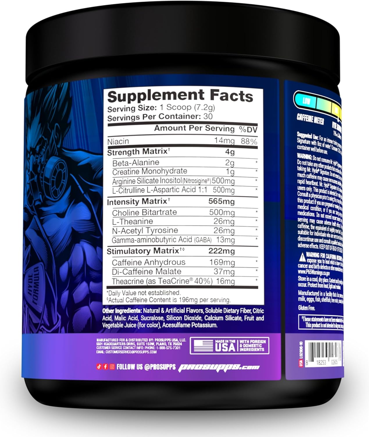 Bundle: PROSUPPS L-Carnitine 3000 Liquid Shots (Dragon Fruit) + Mr. Hyde Pre-Workout Powder (Blue Razz)