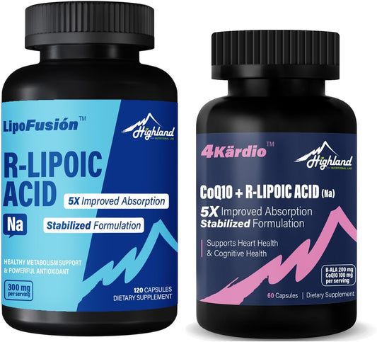 Bundle: R-Lipoic Acid (Na) and CoQ10 for Enhanced Antioxidant Support