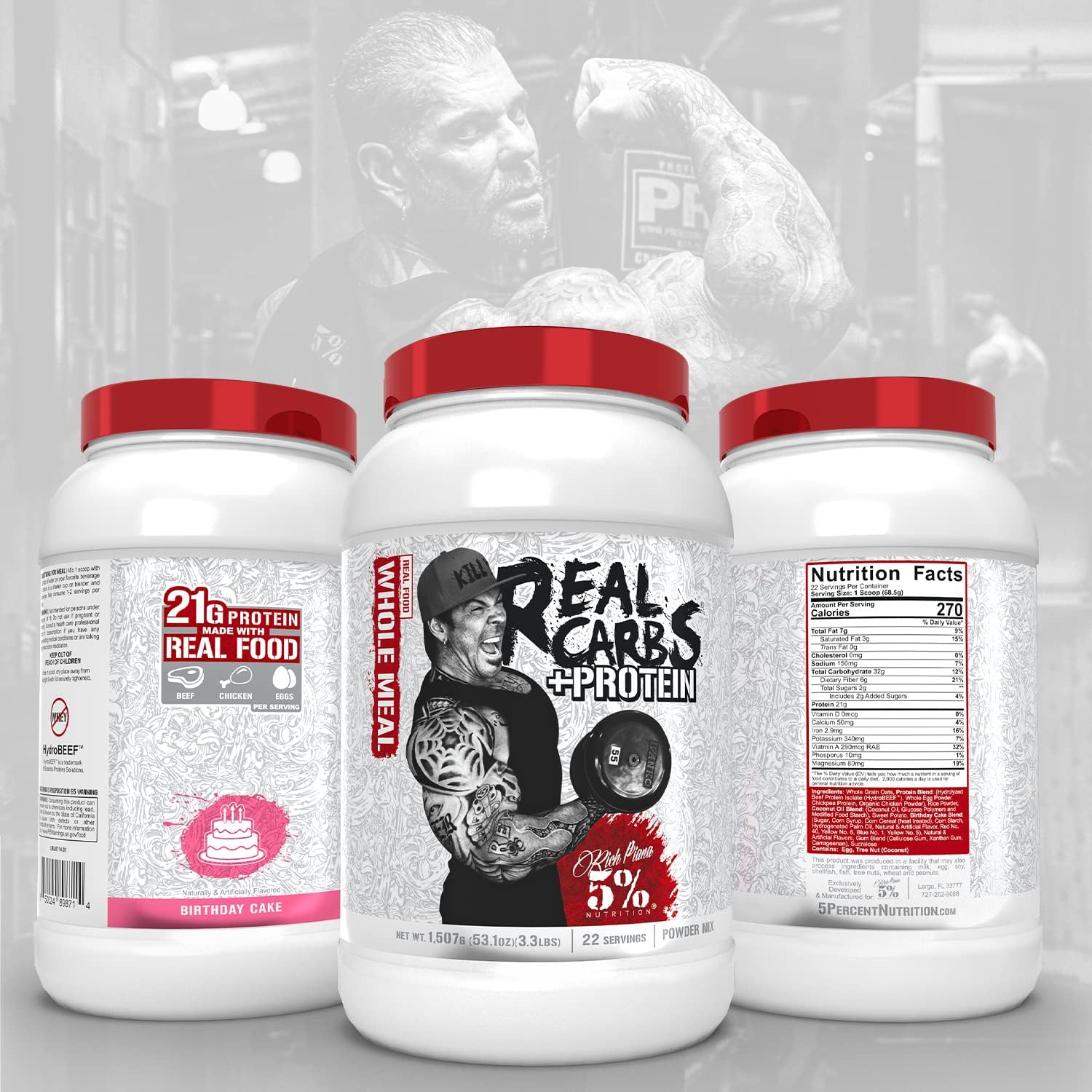 Bundle: Real Carbs + Protein Mass Gainer Powder (2 Pack) - Chocolate & Birthday Cake - Pre/Post-Workout Fuel for Muscle Recovery
