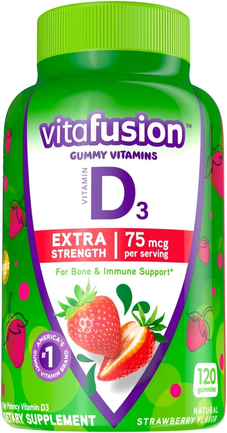 Bundle: Vitafusion Vitamin D3 Gummy 120 Count + Power C Gummy Vitamins 92 Count