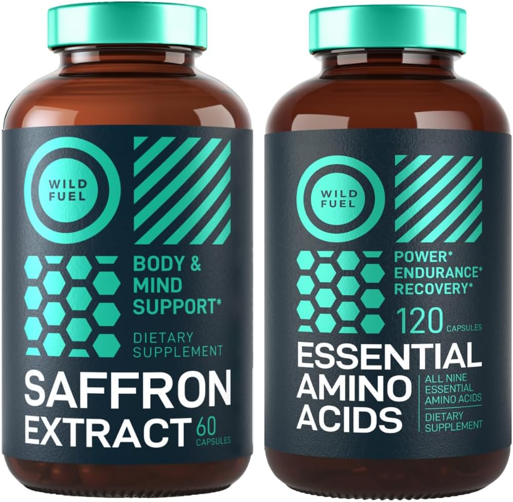Bundle: WILD FUEL Amino Acid Supplement and Saffron Extract for Energy and Mood Boost