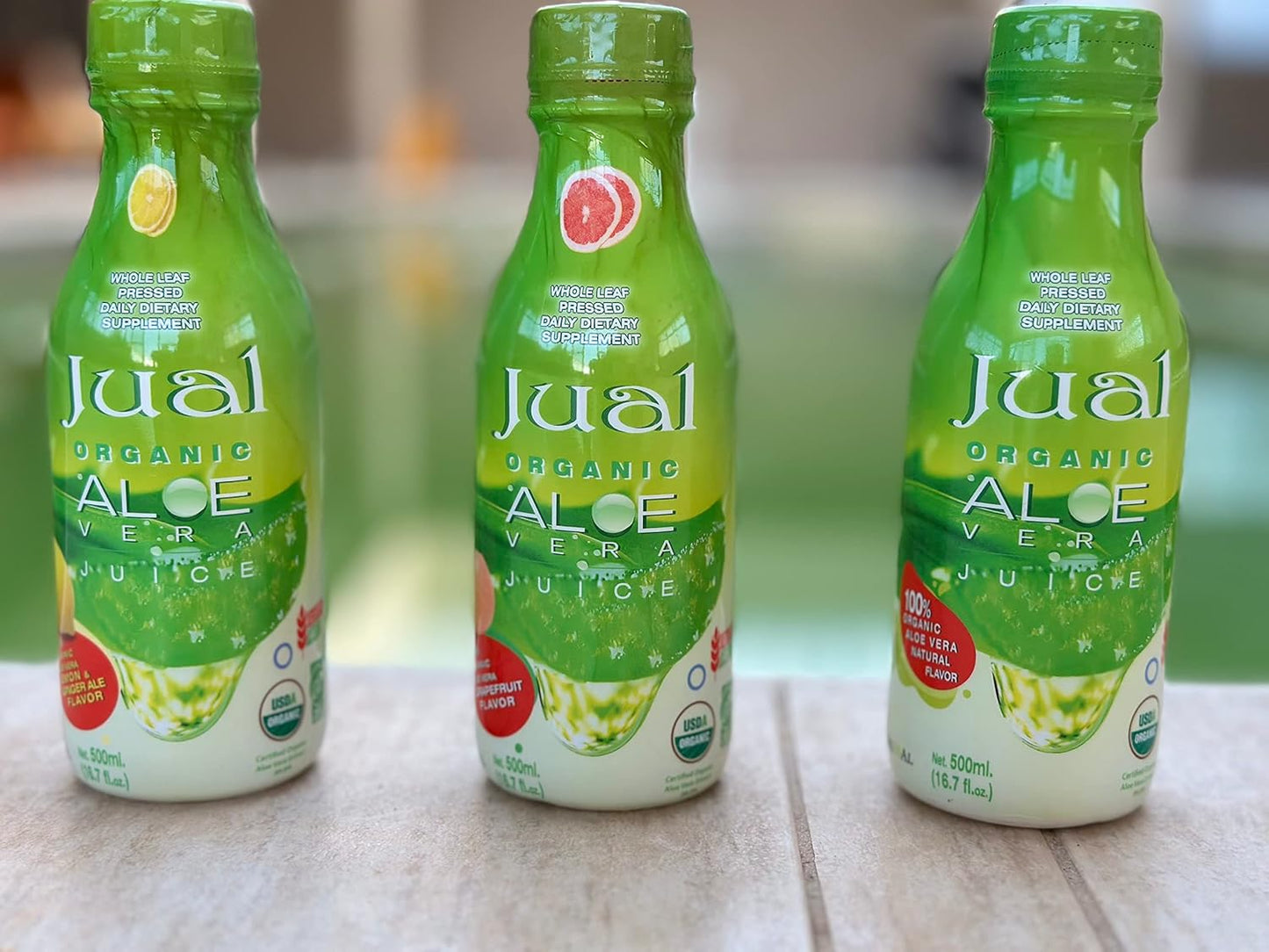 Buy JUAL Healthy Organic Aloe Vera Juice 16.7 Fl Oz - Natural Flavor - Vegan, Zero Sugar - Pure Aloe Juice for Gut Health - Immune Booster - 500ml (1 Pack)