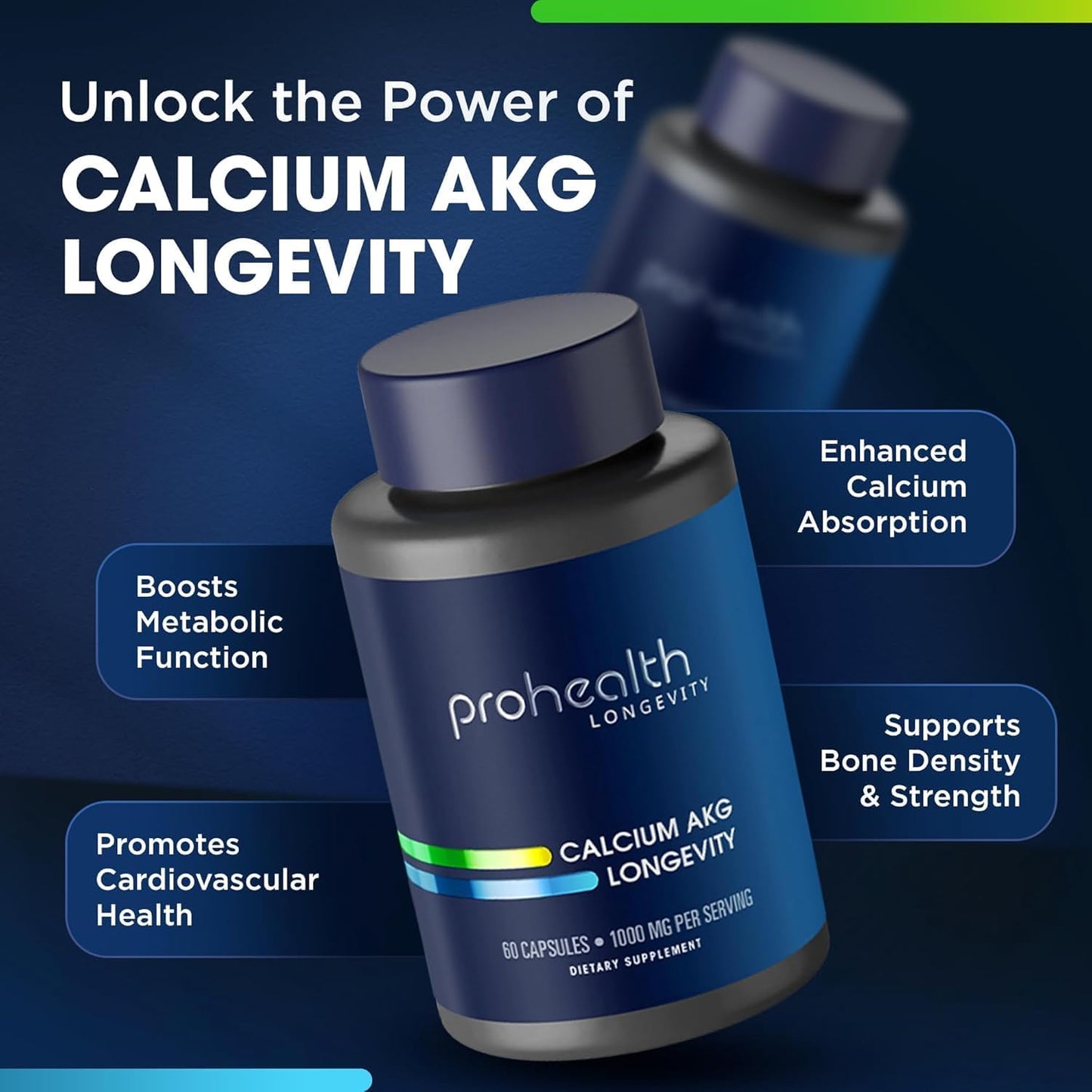 Ca AKG Supplement (Alpha Ketoglutarate) 1,000mg - Supports Energy, Metabolism, and Aging - 180 Capsules (3 Pack)