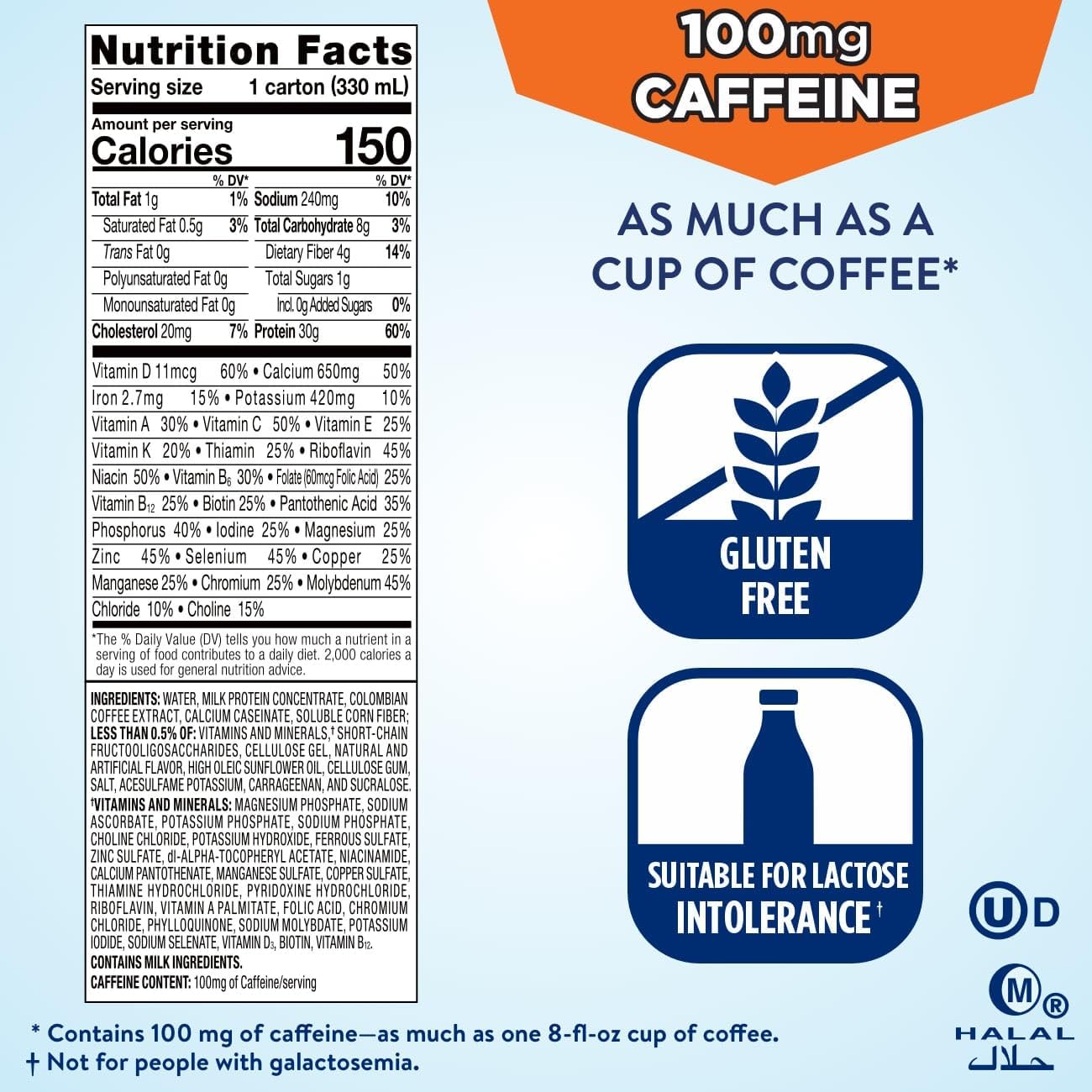 Café Mocha Max Protein Shake: Ready-to-Drink Meal Supplement with 30g Protein, 1g Sugar, and 4g Fiber - 11 fl oz, 12 Pack