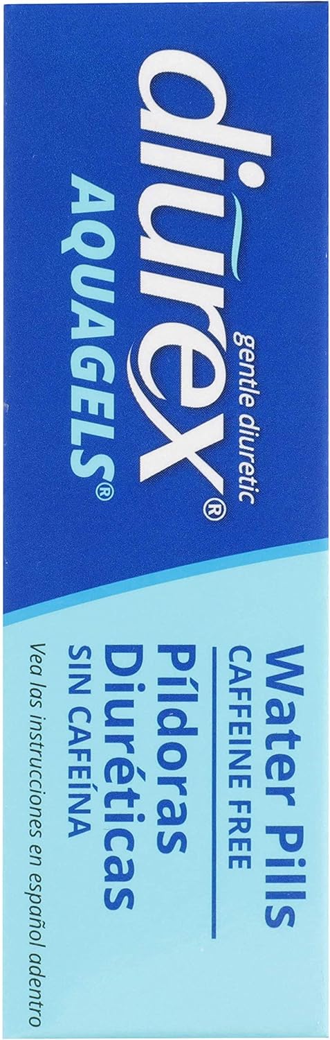 Caffeine-Free Diurex Aquagels - Immediate Release Diuretic for Water Bloat Relief - 20 Count